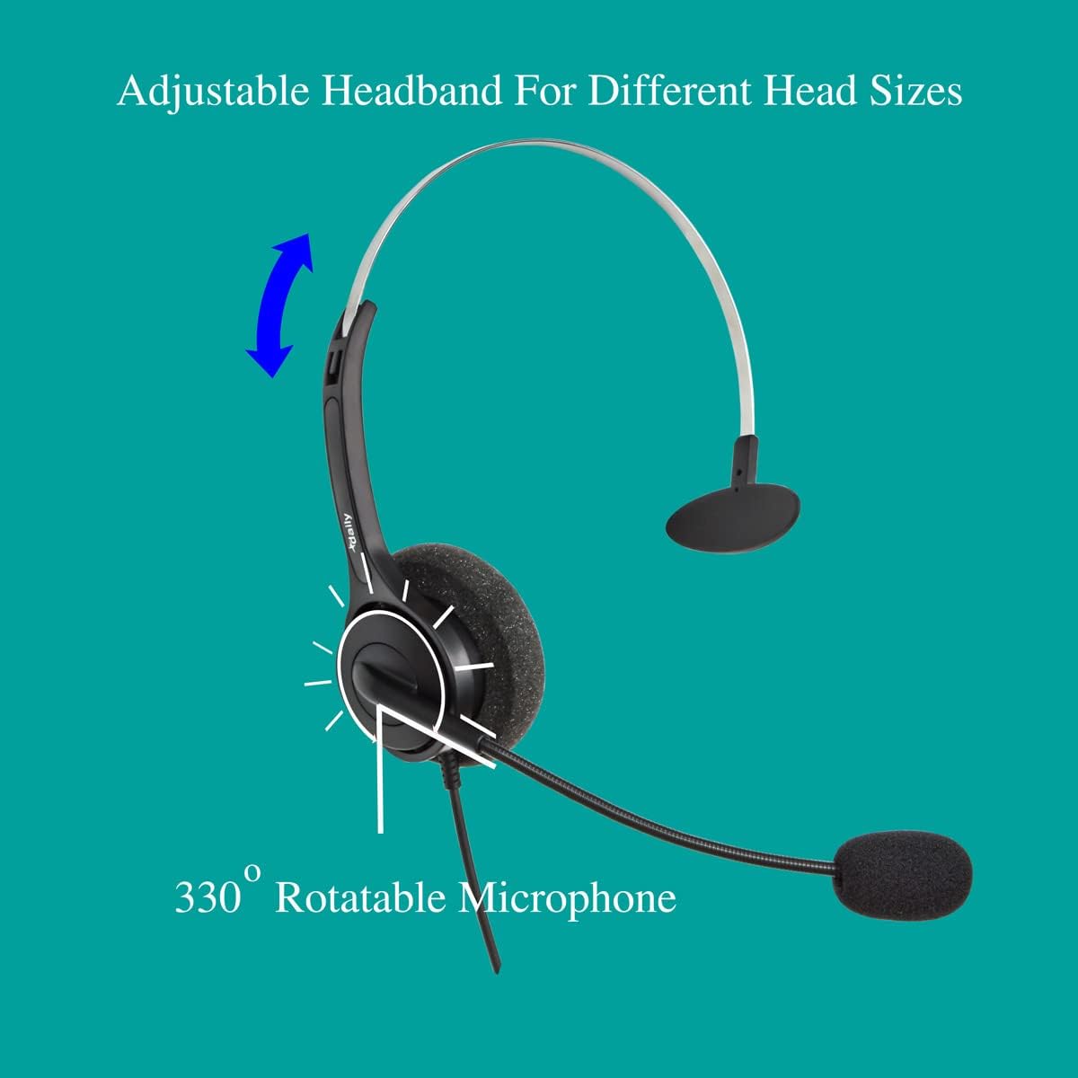 DailyHeadset 2.5 mm Jack Phone Headset On Ear Headphones | Hands Free, landline and cordless phones that are headset ready telephones with a 2.5mm headset port