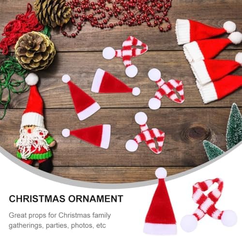 HEALLILY Party Wine Bottle Cork 20pcs Christmas Mini Santa Hats Wine Topper Covers Christmas Wine Bottle Decorations for Xmas Holiday Party (Red and