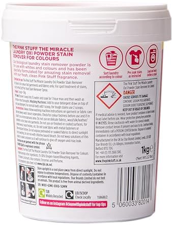 Stardrops The Pink Stuff Miracle Laundry Oxi Powder Stain Remover for Colours, 35.2 Oz