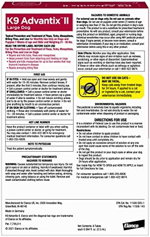 K9 Advantix II Large Dog Vet-Recommended Flea, Tick & Mosquito Treatment & Prevention | Dogs 21 - 55 lbs. | 4-Mo Supply