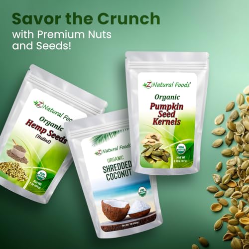 Z Natural Foods Organic Raw Pumpkin Seeds - Shelled Unsalted Pepitas, 2 lb