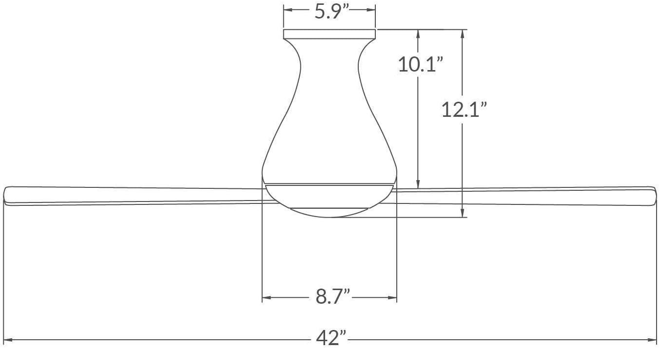Modern Fan Company ALT-FM-BA-42-AL-NL-003 Altus Flush 42" Outdoor Ceiling Fan w/Remote Ctrl, Brushed Aluminum