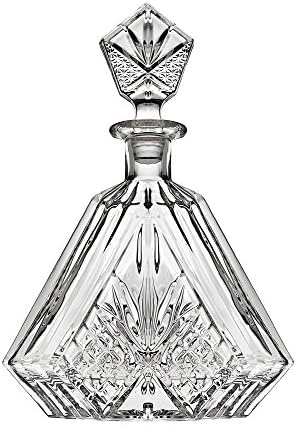 Whiskey Decanter for Liquor Scotch Bourbon or Wine, Irish cut Triangular - 750ml