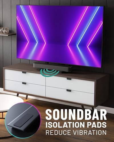ECHOGEAR Universal TV Stand - Fits 49” to 77” TVs up to 100lbs - Adjustable Height & Wobble-Free Design - Flat Base Compatible with Soundbars