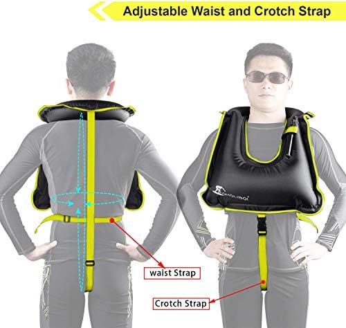 OMOUBOI Snorkel Vest for Adults Swim Vests Inflatable Snorkeling Jackets for Diving, Snorkeling, Swimming Safety (Suitable for 100-220 lbs)