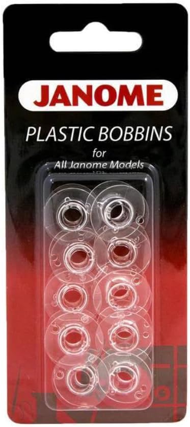 Janome 10-Pack Plastic Bobbins for All Janome Models | Top, Front Load