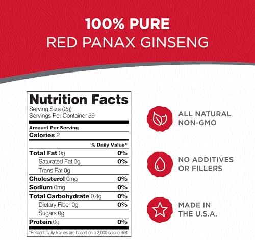 Dairyland Management LLC Red Panax Ginseng Root - 4 oz Pack of Korean Panax Ginseng Root - Authentic Panax Ginseng - Non-GMO