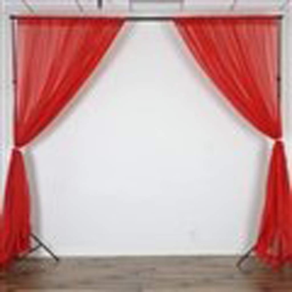 AK TRADING CO. 120" Wide (10Ft Wide) Sheer Voile Drape Panels for Backdrop, Wedding Events, Ceiling Drapes, Event Masking, & Decor - Select from 6ft to 50ft Length. (10 feet x 20 feet, Red)