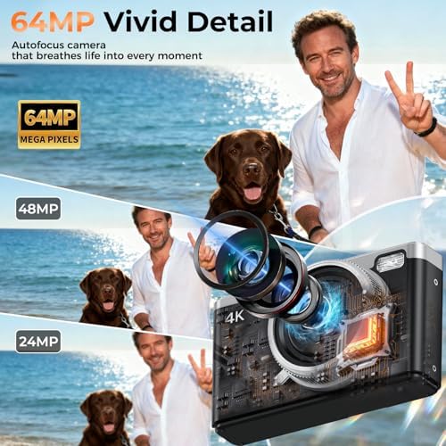 MaxMango Digital Camera, 64MP & 2.4'' Vlogging Camera for Beginners