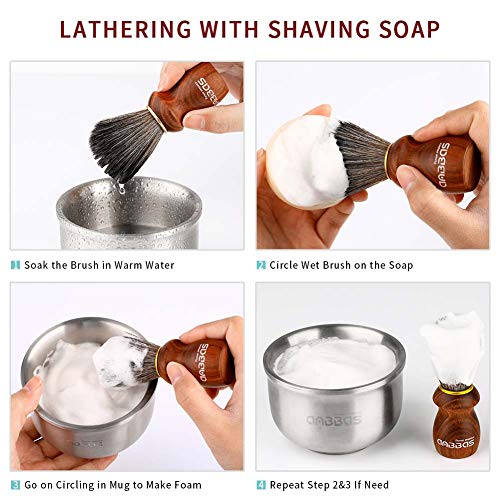 Anbbas Shaving Soap Goat Milk for Men Beard Traditional Wet Shave(3.5oz) | Foam Women Body Hair Removal Smooth Close Shave