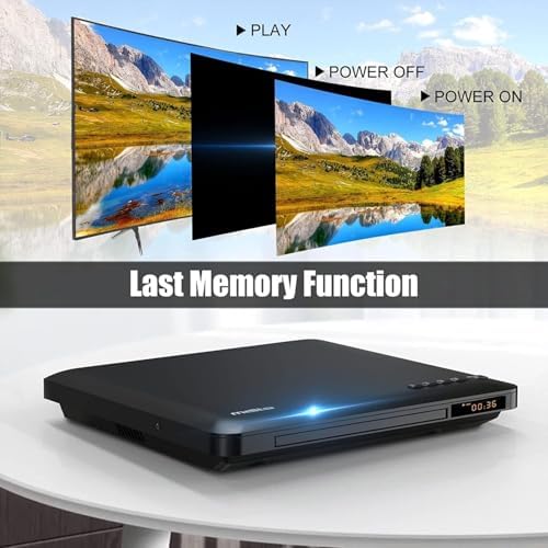 Ultra Slim DVD Player, Thin HDMI AV DVD Players for TV, 1.77 Inch Design