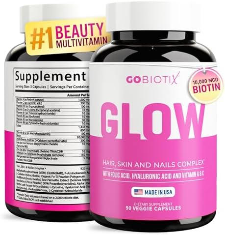 GOBIOTIX Hair, Skin & Nails Vitamins for Women — 10, 000mcg Biotin