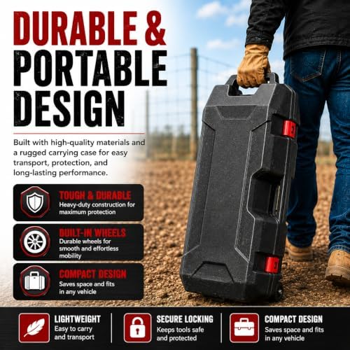 XtremepowerUS 38cc Gas Powered Fence Post Driver, 4-Stroke T-Post Driver, Heavy Duty Gasoline Pile Driver for T-Posts, Ground Rods & Steel Stakes