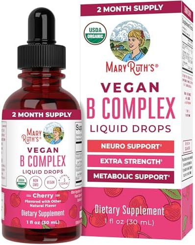 MARYRUTH'S Organic Vitamin B Complex, Biotin, Vitamin B12, Niacin, Folate | B Vitamins Complex, Biotin, Vitamin B12, Niacin, Folate