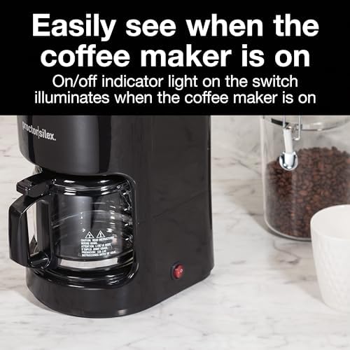 Proctor Silex 10-Cup Coffee Maker, Works with Smart Plugs That Are Compatible with Alexa, Auto Pause and Serve, Black (48351PS)