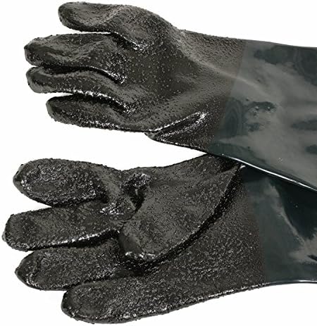 23.6" Rubber Sandblast Cabinet Gloves,Sandblasting Sand Blaster Gloves for Sandblaster Blast Abrasive Cabinet