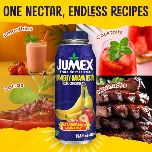 Jumex Mango Nectar Lata Botella - Made with Fresh Fruit Puree - Mango Juice Concentrate for Tropical Fruit Smoothie Mix, Cocktail Mixers & Kids Beverages - 15.5oz, 12 Pack Resealable Juice Bottles