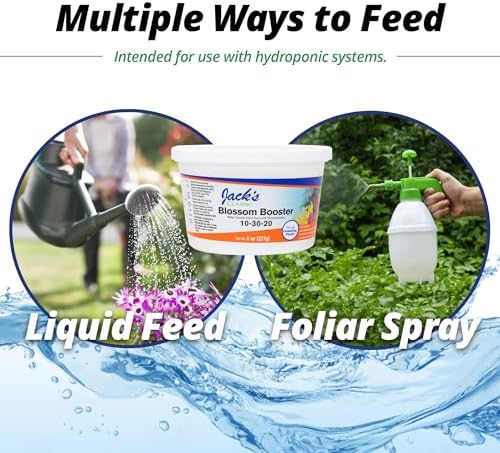 Jack's Classic 10-30-20 Blossom Booster Water-Soluble Fertilizer, 4lb | Powdered Plant Food, Targeted Micronutrient Package, Increases Bloom Color & Quantity, Liquid Root & Foliar Feeding