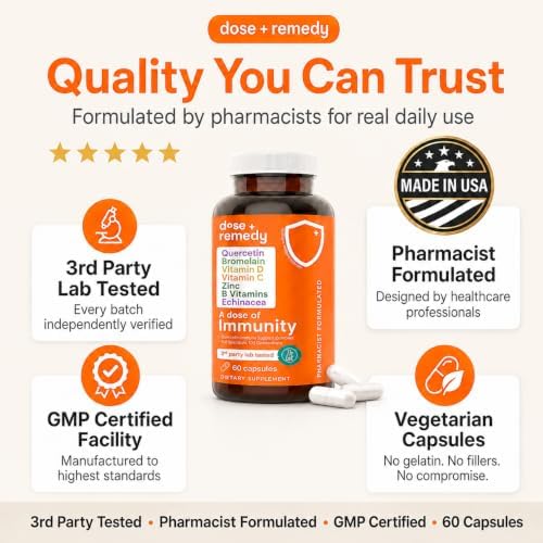 Dose of Immunity Immune Support Supplement & Booster for Adults, Zinc, 60ct