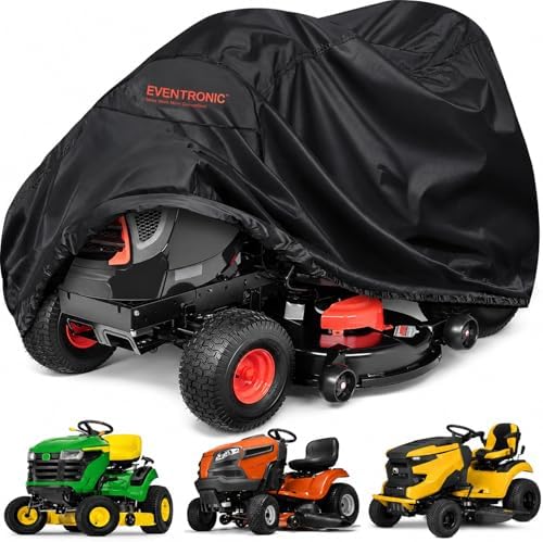 Riding Lawn Mower Cover, 54'' Lawn Tractor Cover 420D | Waterproof Heavy Duty, Elastic Hem, PU Coating Inside, Durabl Polyester Oxford