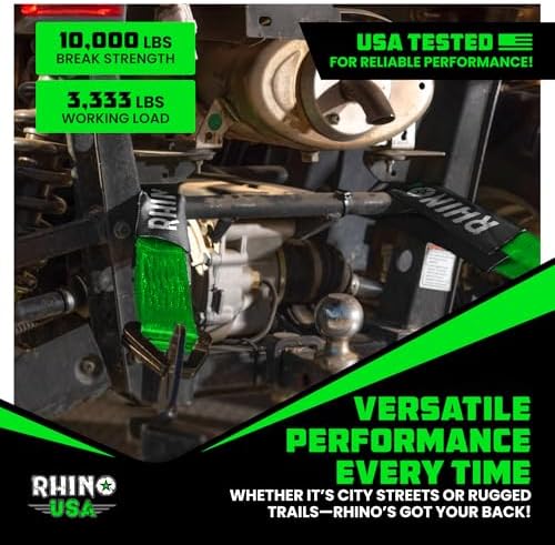 Rhino USA Axle Tie Down Straps - 11,128lb Break Strength with D-Rings