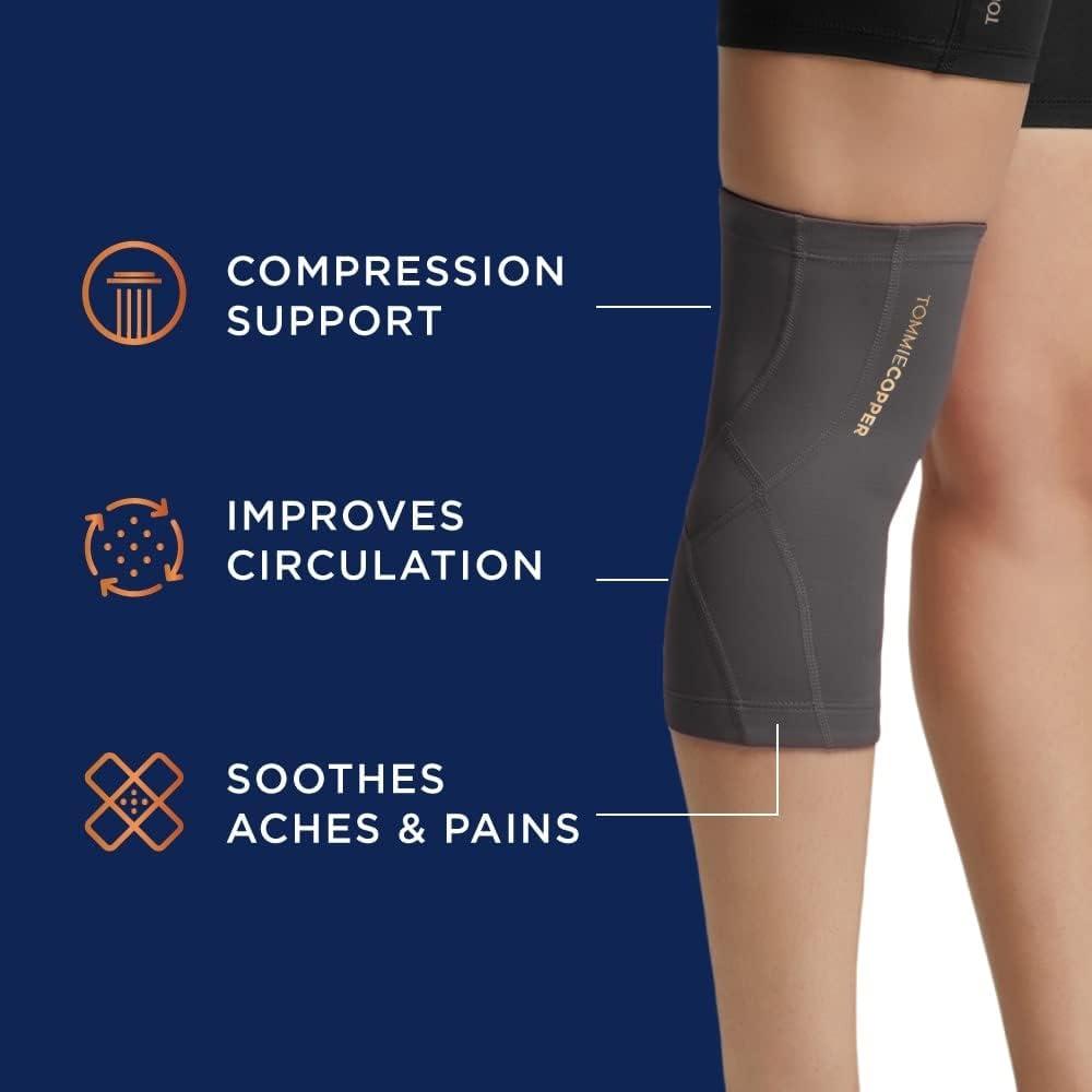 Tommie Copper Performance Compression Knee Sleeve l Knee Brace for Joint Support l Men and Women