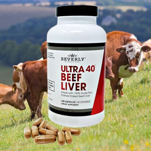 Beverly International Ultra 40 Grass Fed Desiccated Beef Liver, 500 Tabs | 100% Argentine Beef Liver, Golden-Era Secret for Boosting Muscle Growth, Stamina & Performance
