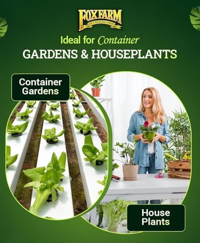 FoxFarm Ocean Forest Potting Soil for Container Gardens - Light, Aerated Texture with Fish Meal, Crab Meal, Earthworm Castings - Houseplant Potting Mix for Seedlings & Plant Starts - 4 x 12 Quart