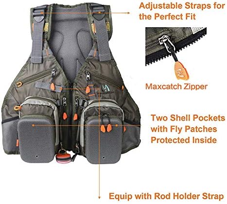 M MAXIMUMCATCH Maxcatch Fly Fishing Vest Pack for Men and Women Adjustable Outdoor Fishing (Vest/Sling Pack/Backpack)
