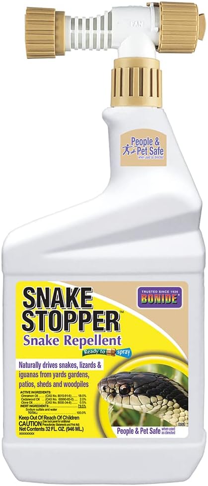 Bonide Snake Stopper Snake Repellent, 32 oz Ready-to-Spray | Deter Snakes from Yard & Garden, People & Pet Safe