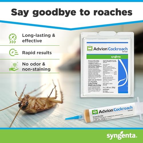 advion 383920 4 Tubes and 4 Plungers Cockroach German Roach Pest Control Inse, Brown