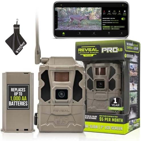 TACTACAM Reveal Pro 3.0 Cellular Trail Camera - Multi-Cellular Network, GPS, 2" LCD, No-Glow IR, Wi-Fi Enabled, HD Photos & 1080p Videos