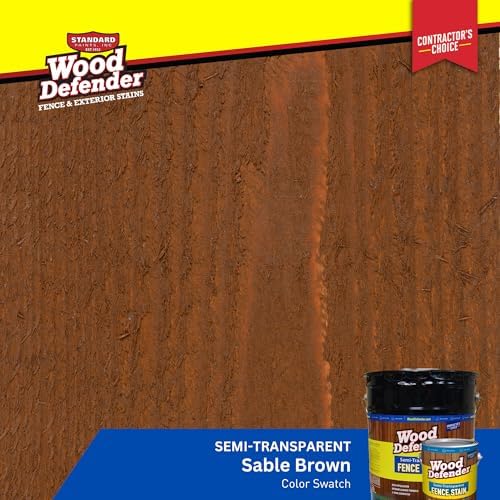 Wood Defender - Semi-Transparent Fence Stain- Sable Brown- 5 Gallon