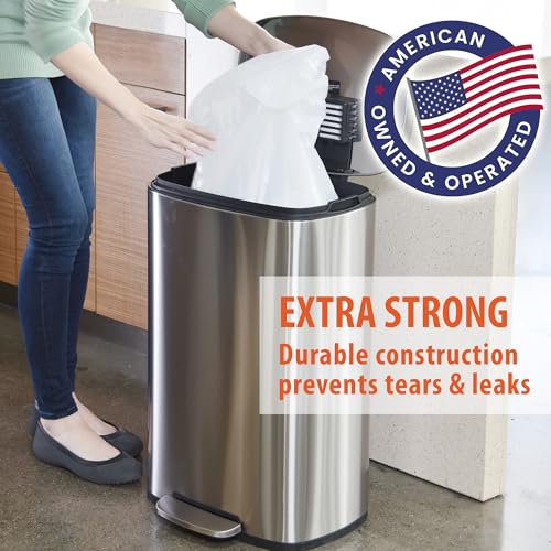 iTouchless 13 Gallon Touchless Sensor Garbage Can, Stainless Steel, Round Sensor Automatic Trash Can for Kitchen and Office