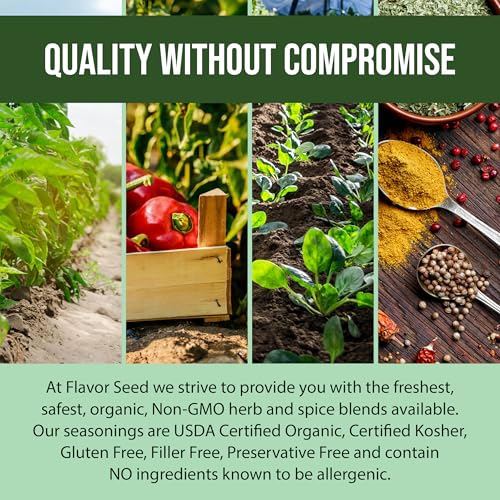 Organic No Salt Seasoning - Zilch Nada None by Flavor Seed, Salt Substitute for Cooking with Herbs & Spices, All Purpose Seasoning for Meat