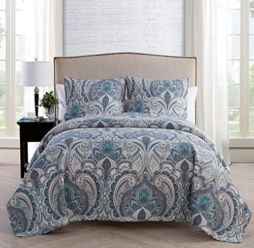 VCNY Home Lawrence 3-Piece Bedding Set, Queen/Full, Blue