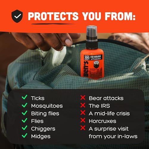 Ben's 100 DEET Tick & Insect Repellent Pump Spray, 3.4 fl oz, 2 Pack | Maximum Strength 100% DEET Formula Offers 10 Hours of Protection with No Alcohol or Other Additives for Adults & Children