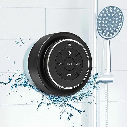 XLEADER, Upgraded, Pro Shower Speaker, Certified IPX7 Waterproof Bluetooth Speaker, with Suction Cup, Silicone Lanyard, 8W Crystal Sound&Rich Bass