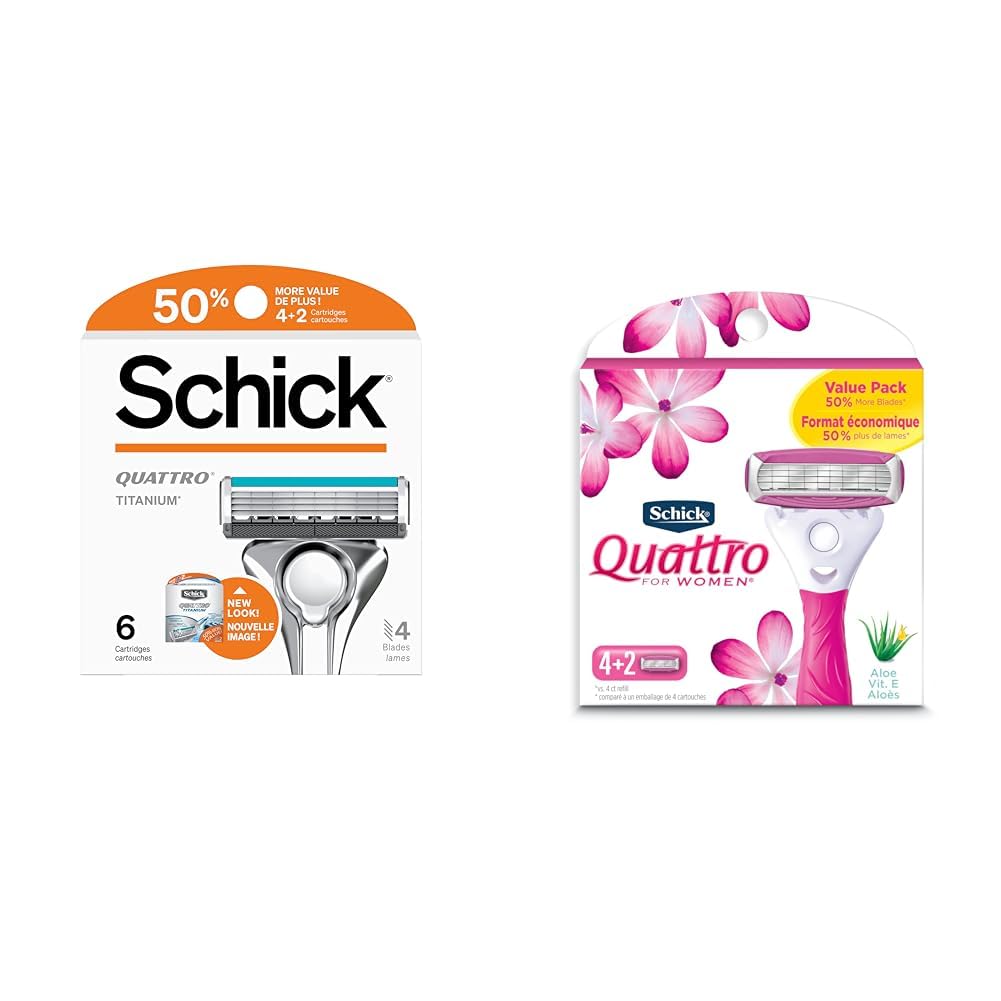 Schick Quattro Titanium Refills — Schick Quattro Refills, Men’s Razor Refills, 6 Count