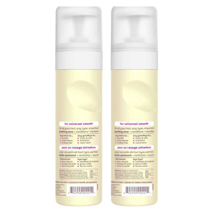 eos Shea Better Shaving Cream for Women - Vanilla Bliss, Shave Cream, Skin Care and Lotion with Shea Butter and Aloe, 24 Hour Hydration, 7 fl oz, Pack of 5