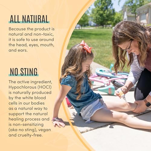 Active Skin Repair First Aid Spray with Medical Grade Hypochlorous, 3 oz | Natural and non-toxic, hypochlorous acid, no-sting formula, minor cuts, wounds, scrapes, rashes, sunburns, travel size