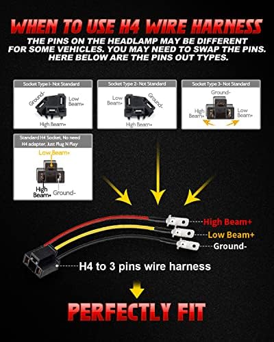 LX-LIGHT 105W 1000% Bright Black H6054 5x7 7x6 Led Headlights DRL Anti-glare Hi/Low Sealed Beam Compatible with Jeep Wrangler YJ Cherokee XJ Trucks Ford Chevy etc
