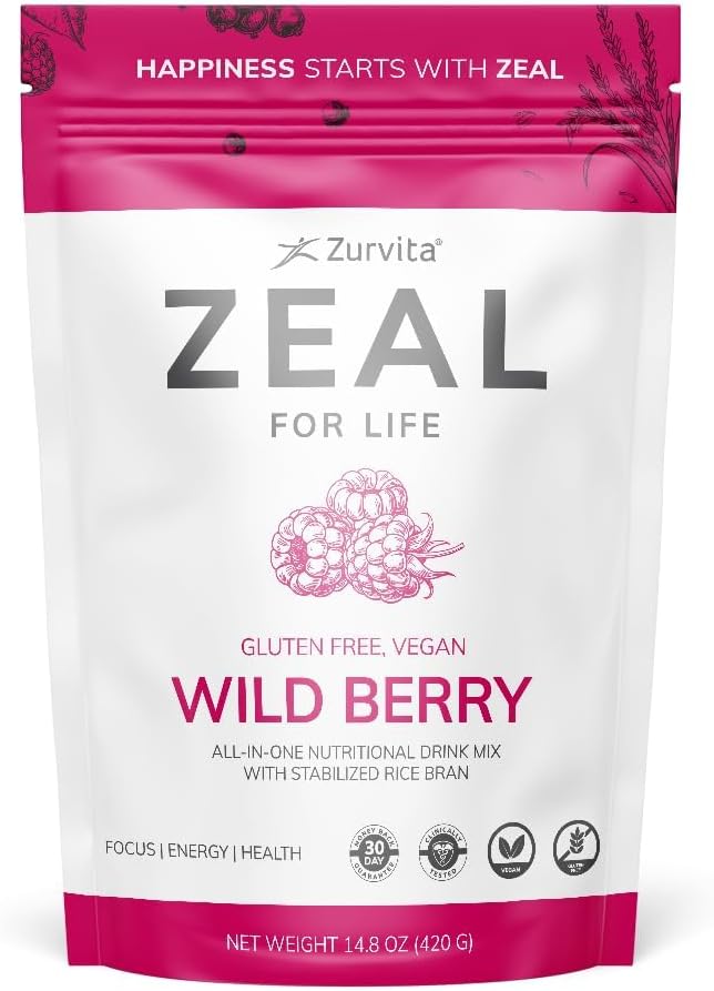 Zurvita - Zeal for Life Wild Berry Wellness Drink Mix - 420 g | Contains Vitamins, Minerals, Antioxidants, Plant Nutrients, Digestive Enzymes, And Phytonutrients For Daily Nutrition