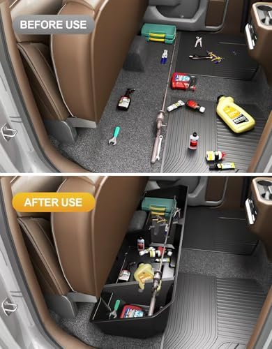 Tuyoung Under Seat Storage Boxes for 2015-2026 Ford F-150 F150 | SuperCrew Cab 2017-2026 F-250/F-350/F-450/F-550 Super Duty Heavy Duty Rear Truck Under Back Seat Box Organizer Cargo Box