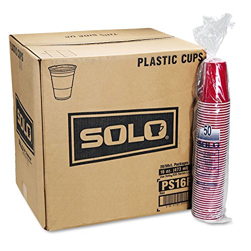 Dart P16R 16 oz Coex Str Wall PS Party Cup Red (Case of 1000) (P16RCT)