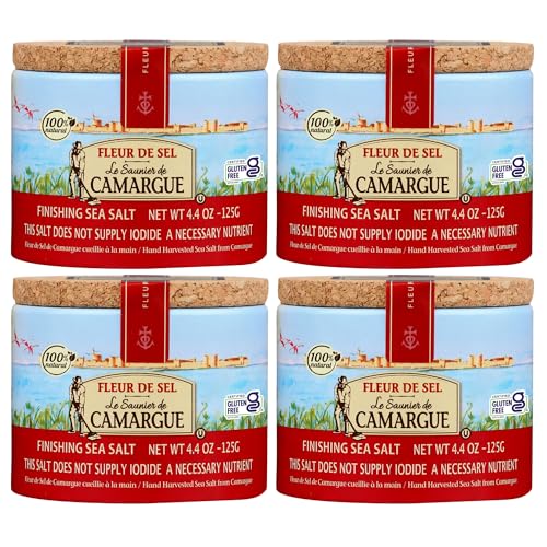 Le Saunier De Camargue | French Fleur Del Sel | Finishing Sea Salt, 4.4 oz (Pack of 4)