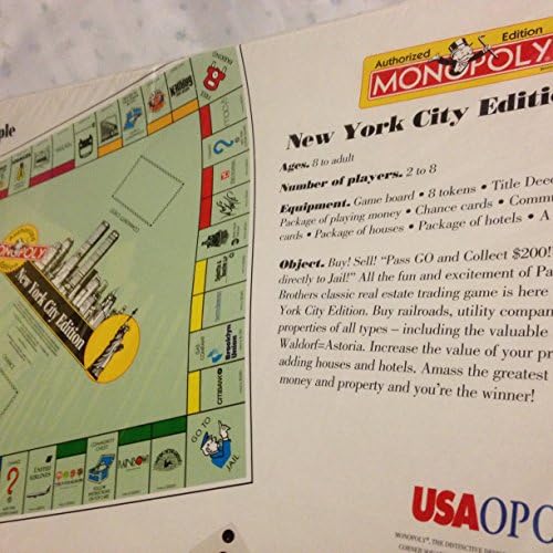 Monopoly New York City Edition Authorized Edition