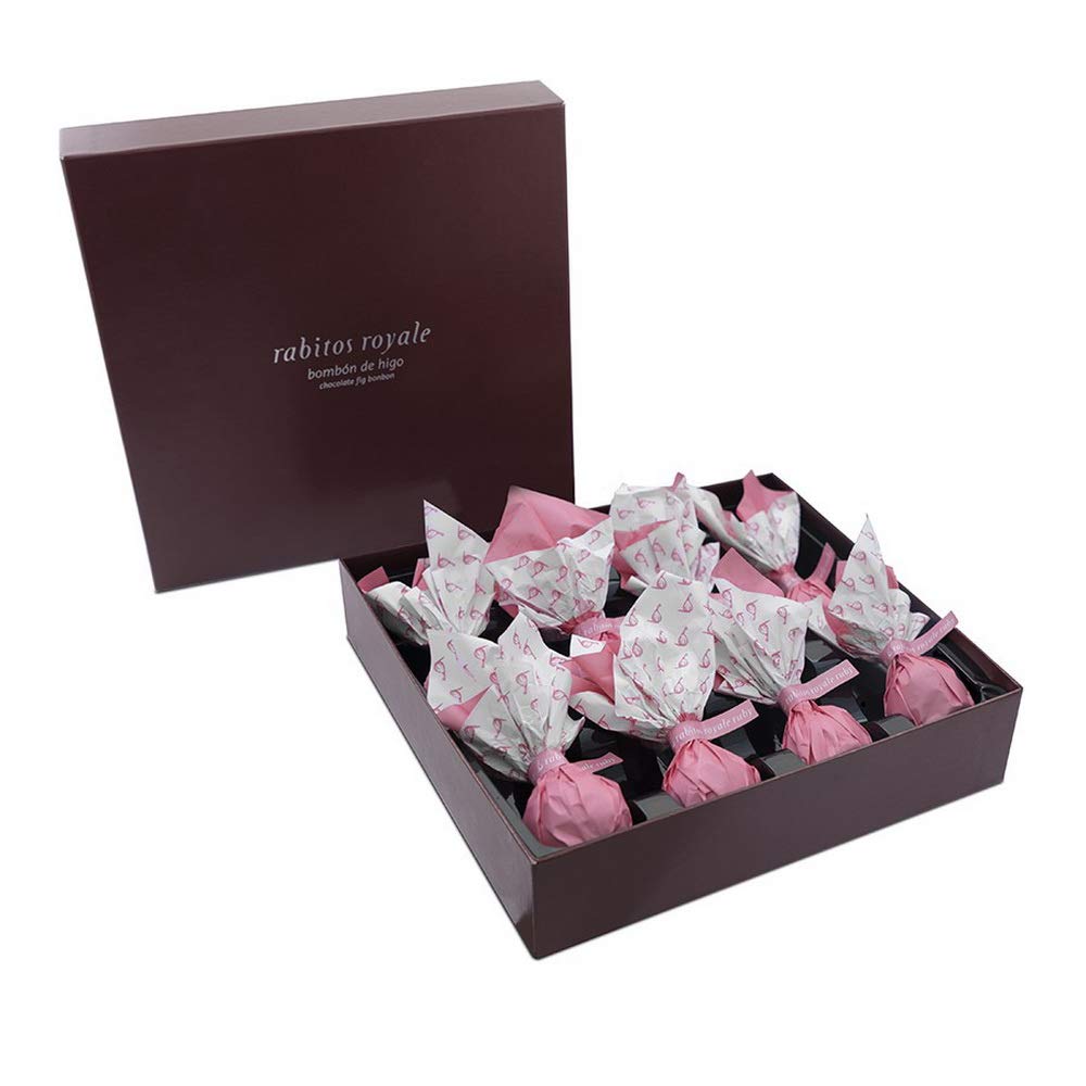 Rabitos Royale - 8 Piece Ruby Chocolate Covered Fig Bonbons Gift Box (5oz / 142g)