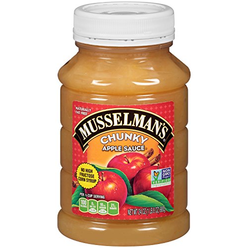 Musselman's Home Style Chunky Apple Sauce - low calorie, gluten free snack, low sodium, kosher, fat-free, no cholesterol, no high fructuse corn syrup, from 100% fresh American Grown Apples. (24oz x 12)