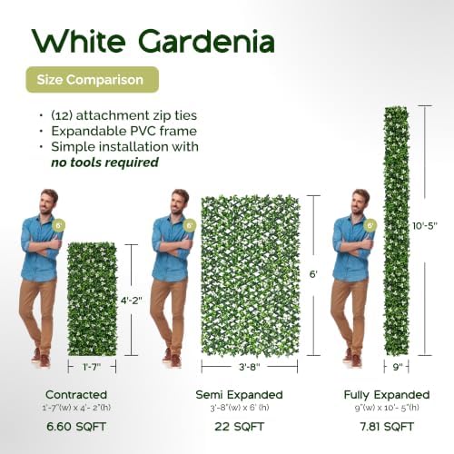 NatraHedge 20''X50'' Artificial Privacy Grass Wall Decor, Laurel Leaf